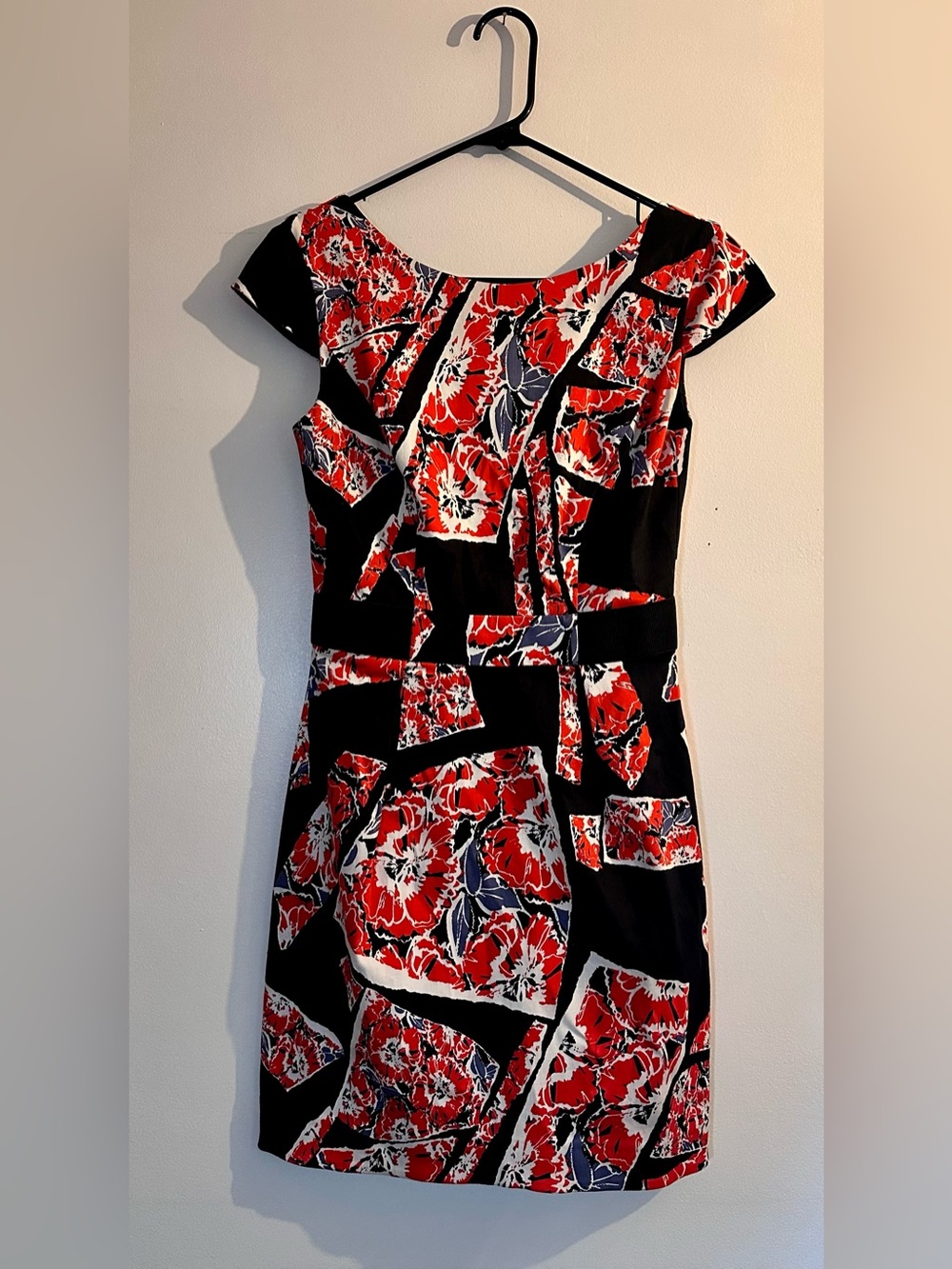 French Connection Red and Black Floral Dress